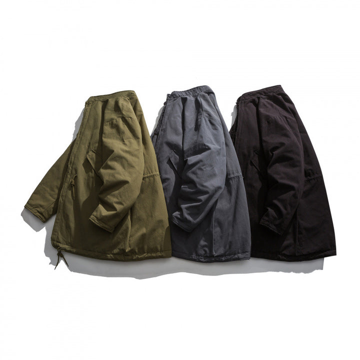 Herren Isolierende Parkajacke im Oversize‑Cut mit Sherpa‑Futter und Tunnelzugsaum Echo Archiv