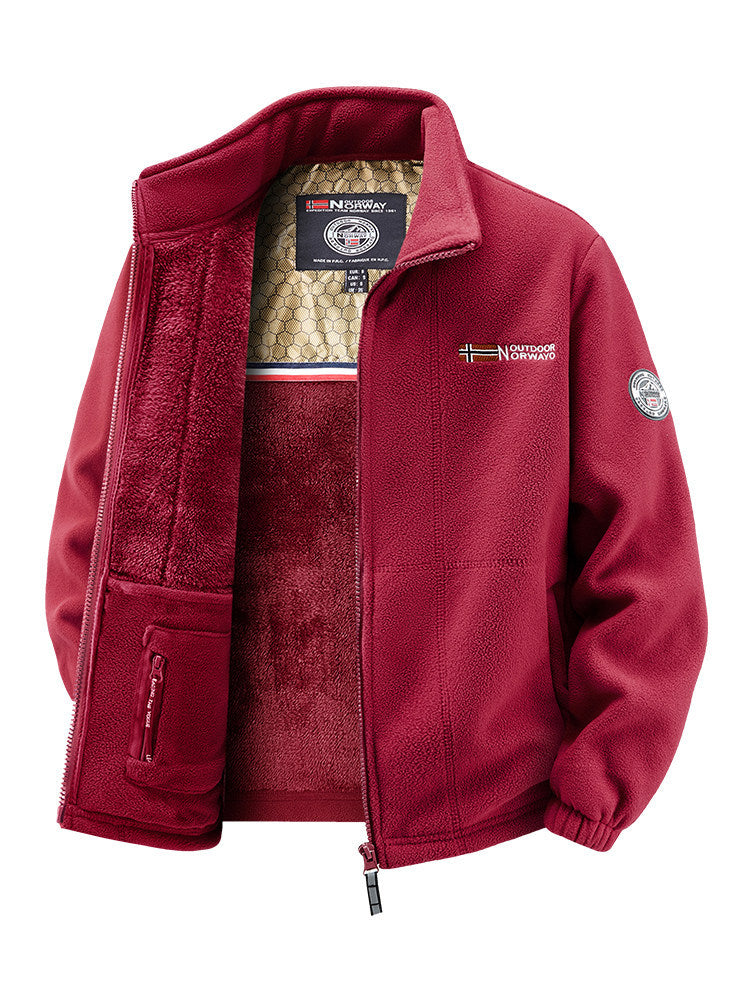 Damen Thermo-Fleecejacke mit wärmendem Teddyfutter, Stehkragen und Reißverschlusstaschen Echo Archiv