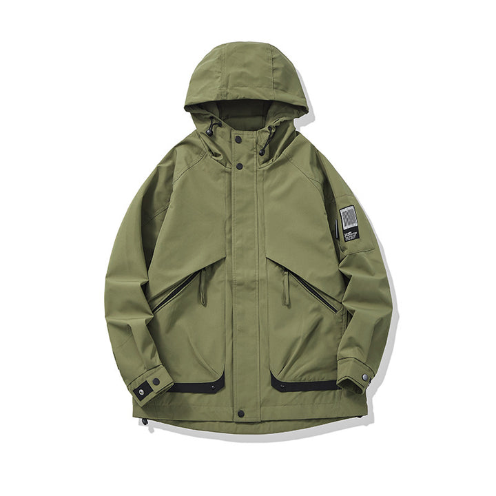 Unisex Multifunktionale Outdoorparka im Boxy‑Cut mit verstellbarer Kapuze und asymmetrischen Reißverschlusstaschen Echoarchiv