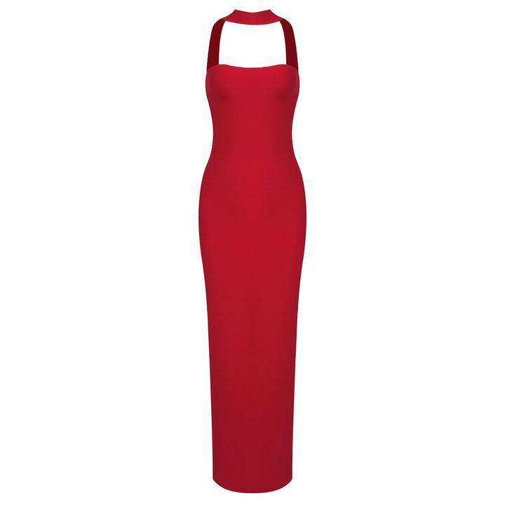 Damen elegantes Maxikleid mit verstellbaren Trägern Echo Archiv