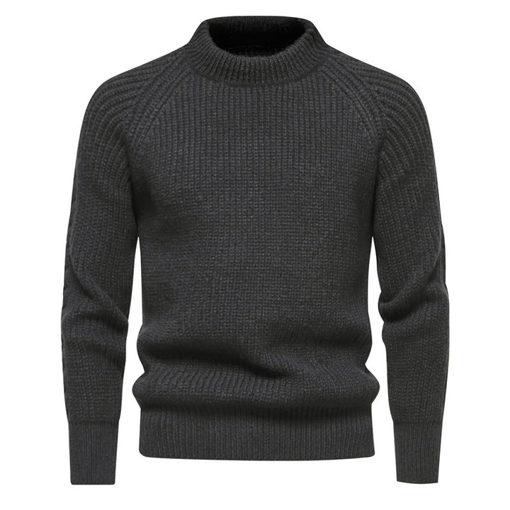 Herren Grobstruktur-Mockneck-Pullover mit verstärktem Rippenbund und Raglanärmeln Echo Archiv