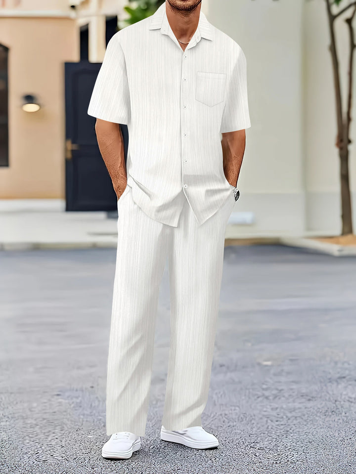 Herren Freizeitanzug mit eleganter Textur und praktischen Taschen Echoarchiv