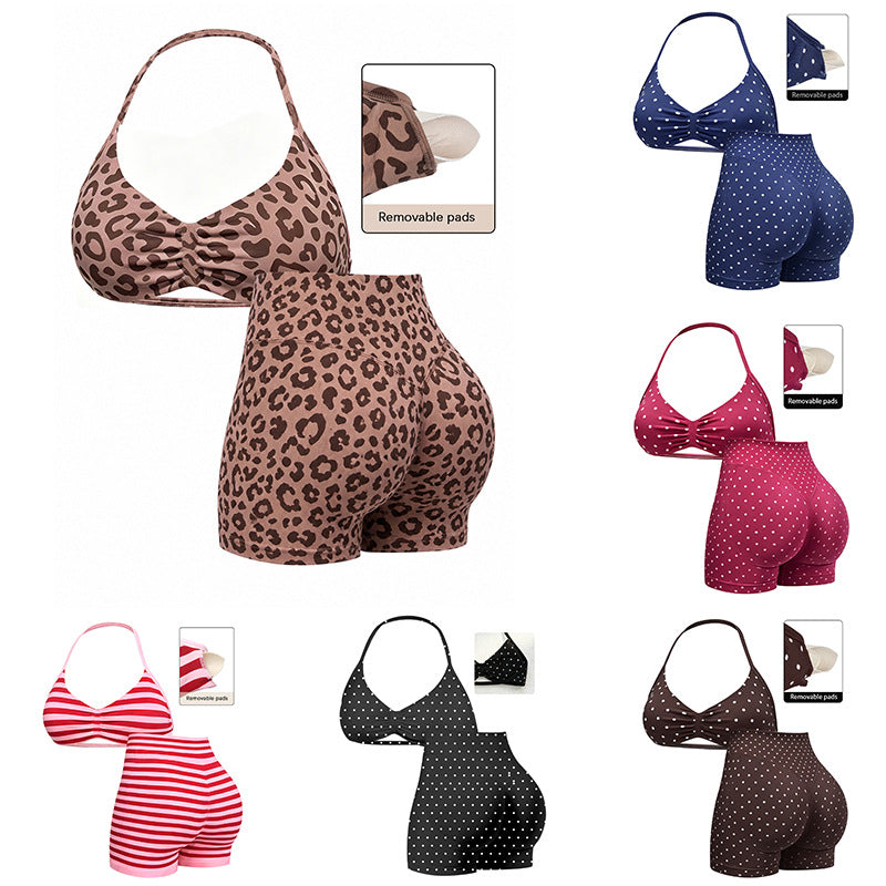 Damen Sportliches Bikini-Set mit hochgeschnittenen Shorts und rüschendetail Echo Archiv