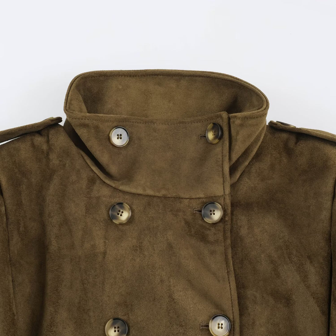 Damen Kurzjacke im Matrosen- und Military-Mix mit hohem Stehkragen, Epauletten und tailliertem Gummizug Echoarchiv