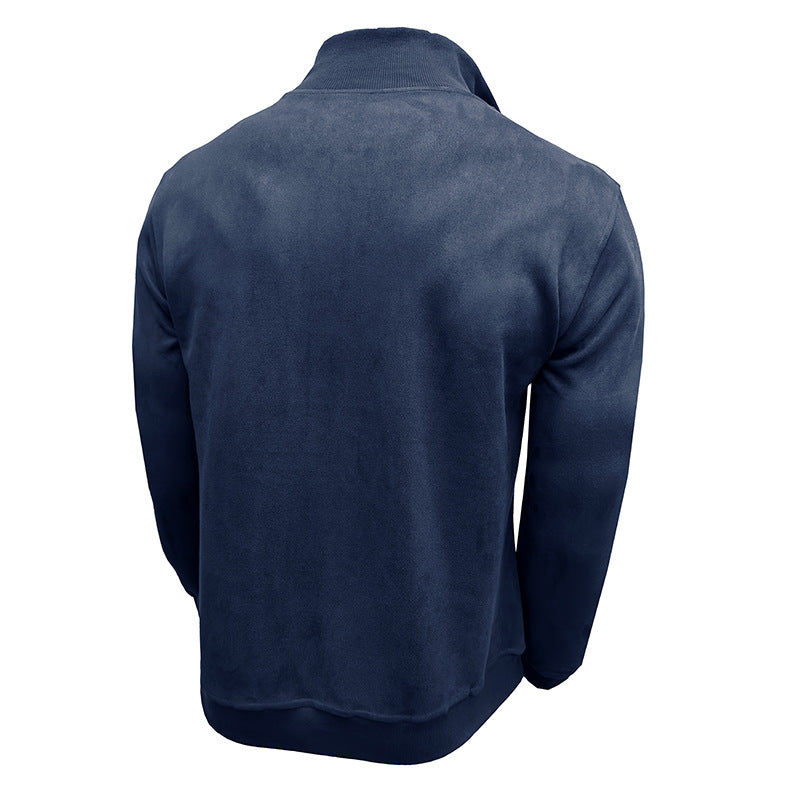 Herren Fleece-Pullover mit Stehkragen und Reißverschluss Echoarchiv