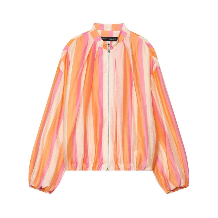 Damen leichte transparente Oversize-Blousonjacke mit Ballonärmeln Echo Archiv