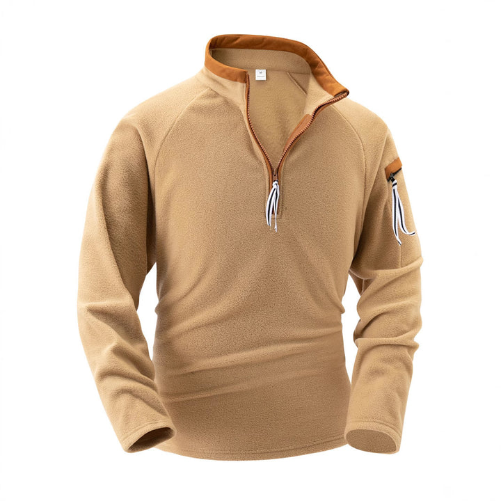 Herren Fleece-Pullover mit hohem Kragen und Reißverschluss Echoarchiv