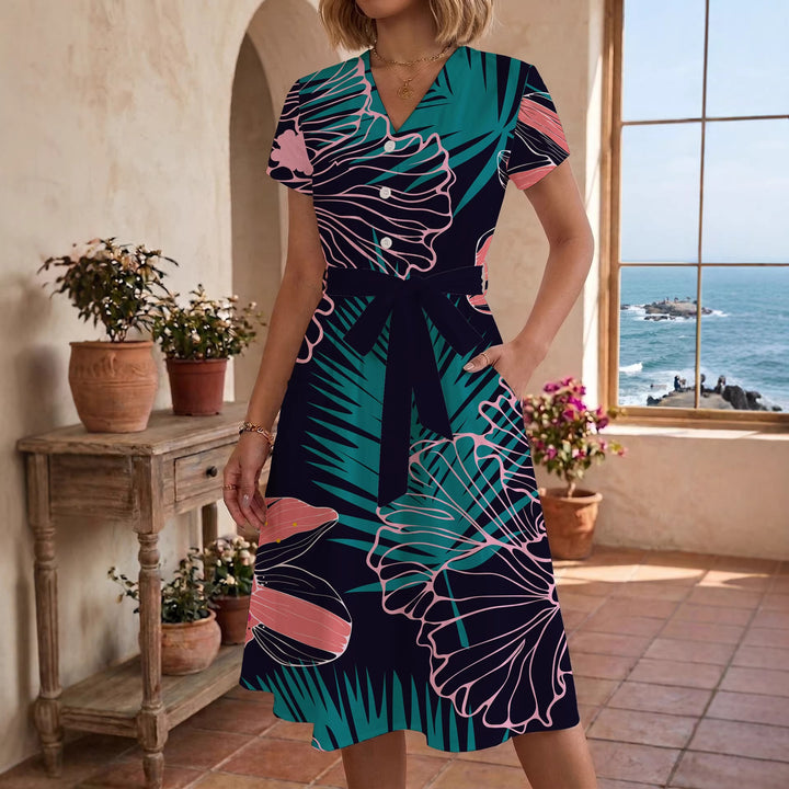 Damen Midi-Kleid mit floralem Design und bequemer Passform Echo Archiv