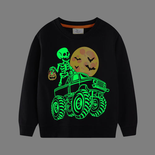 Jungen Sweatshirt mit gruseligem Skelett-Motiv Echo Archiv