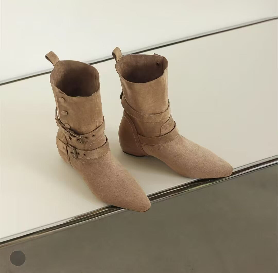 Damen Elegante Ankle-Stiefel mit dekorativen Schnallen Echo Archiv