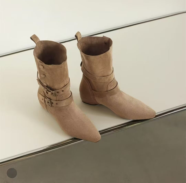 Damen Elegante Ankle-Stiefel mit dekorativen Schnallen Echo Archiv