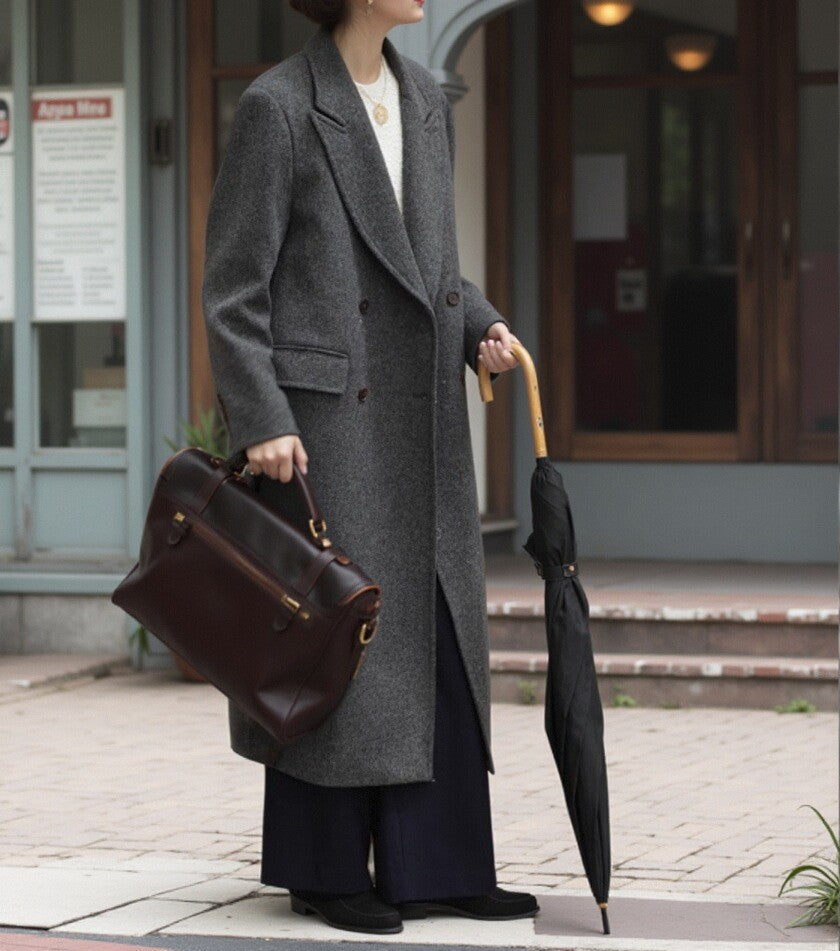 Damen Elegante und moderne Wool Trenchcoat Echoarchiv