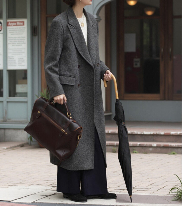 Damen Elegante und moderne Wool Trenchcoat Echoarchiv