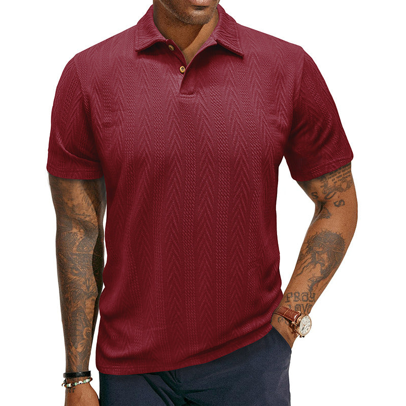 Herren Poloshirt mit strukturiertem Jacquard-Muster und modischem Kragen Echoarchiv