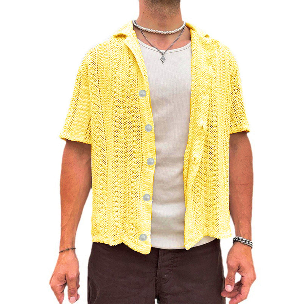 Herren Kurzarm Strickhemd Echoarchiv