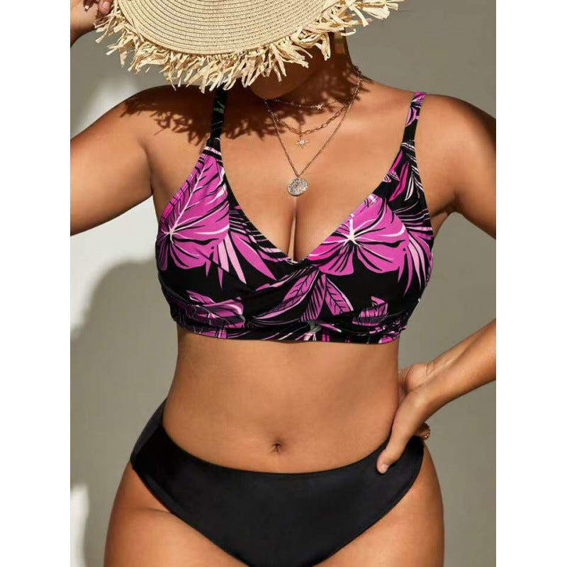 Damen Bikini-Top mit tiefem V-Ausschnitt und floralem Design Echo Archiv