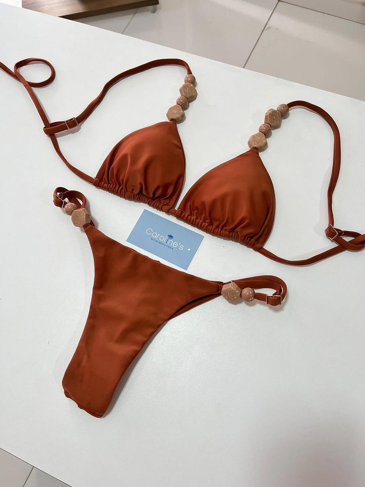 Damen Triangel-Bikini mit elastischen Bändern und dekorativen Details Echo Archiv