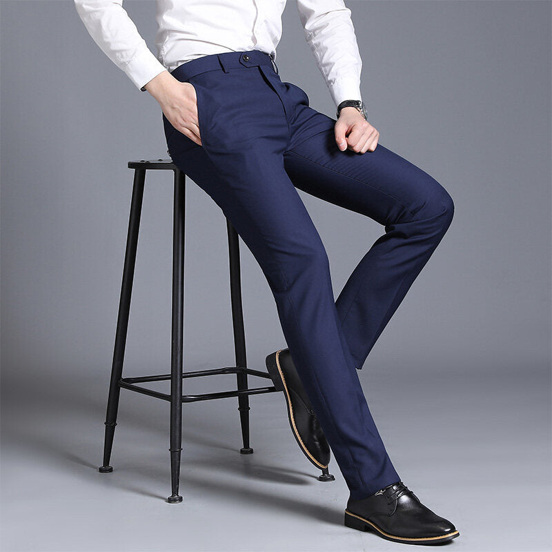 Herren elegante Slim-Fit Anzughose Echoarchiv