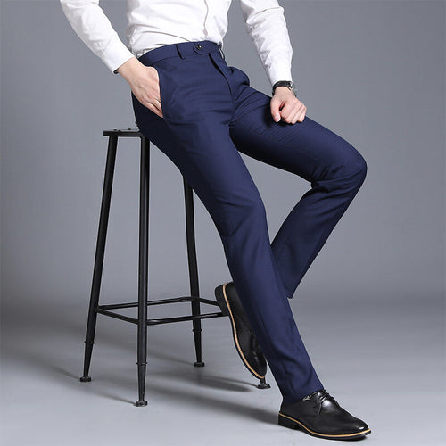 Herren elegante Slim-Fit Anzughose Echoarchiv