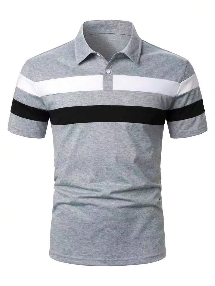 Herren Polohemd mit modernem Farbblockdesign und atmungsaktiven Materialien Echoarchiv