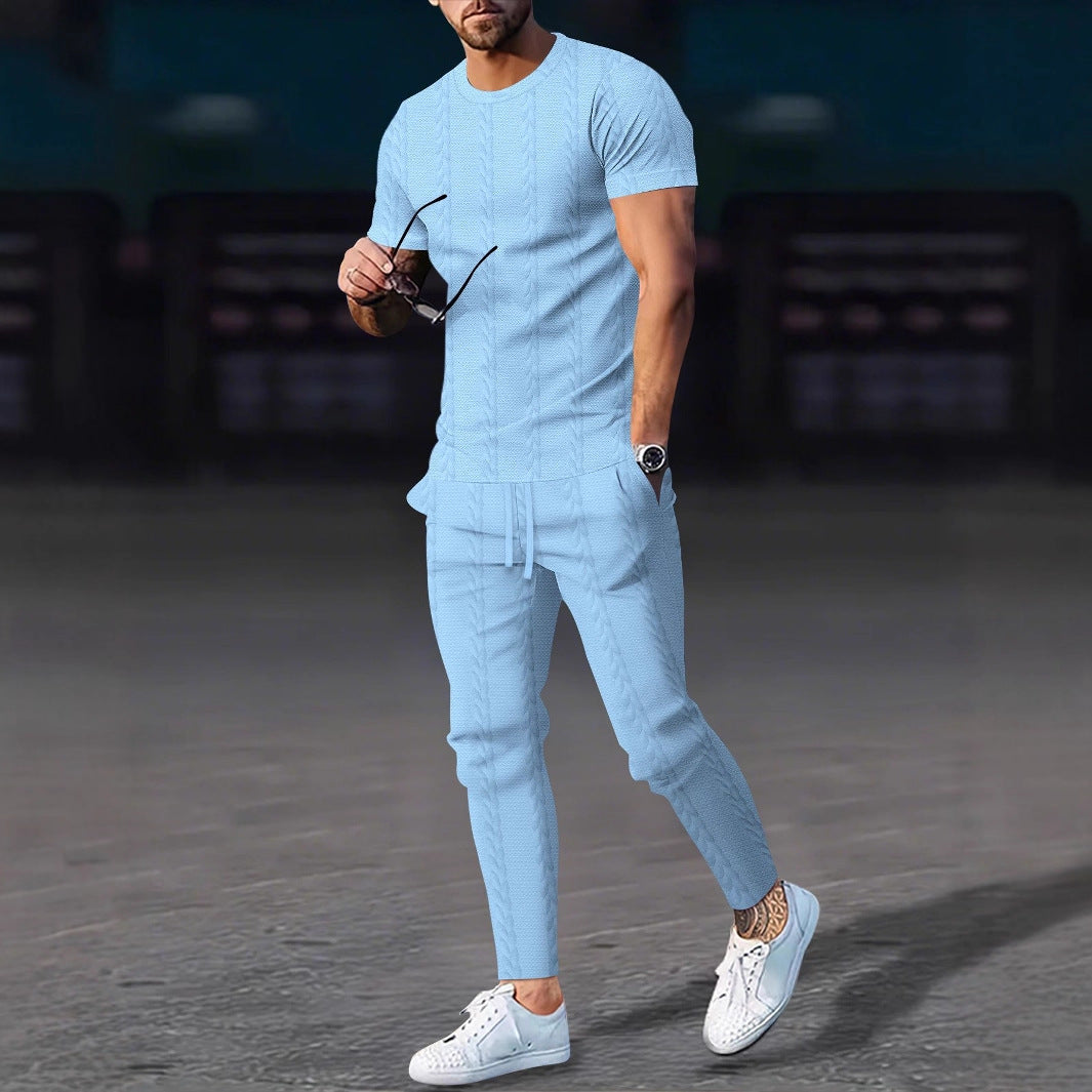 Herren Sportliches Freizeitanzug-Set mit strukturiertem Design Echoarchiv