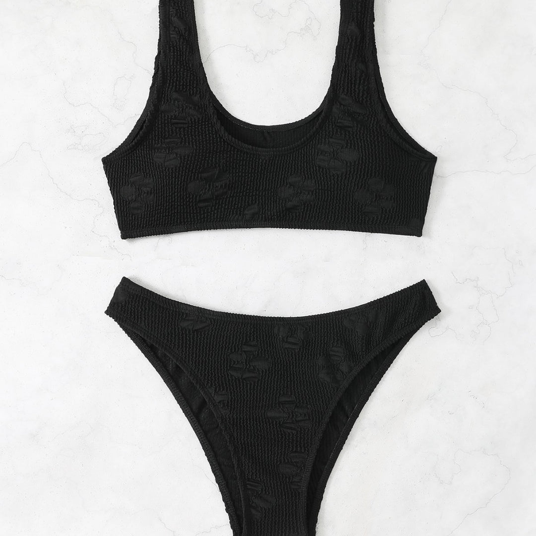 Damen Bikini-Set mit strukturierter Oberfläche und tiefem Halsausschnitt Echo Archiv