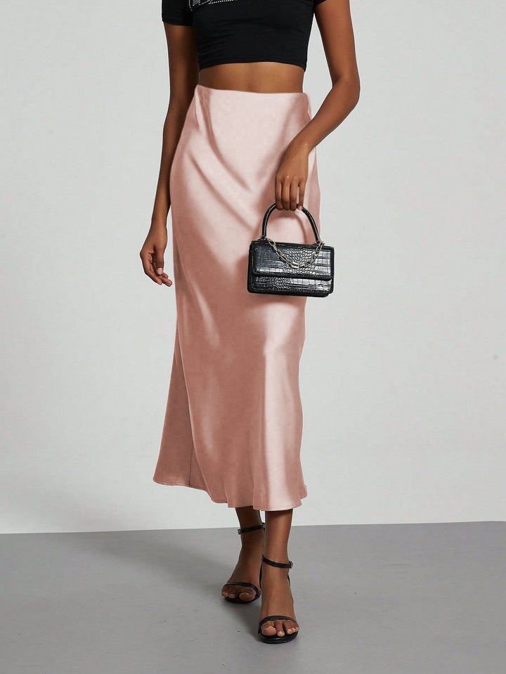 Damen Elegante und fließende Satin Maxiröcke Echo Archiv