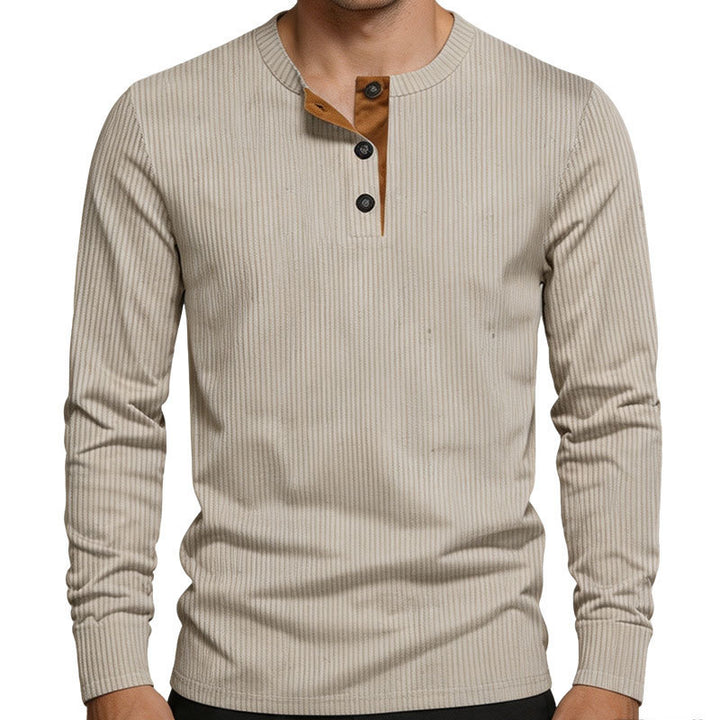 Herren Thermo-Ripp-Langarm-Henleyshirt mit Knopfleiste Echoarchiv