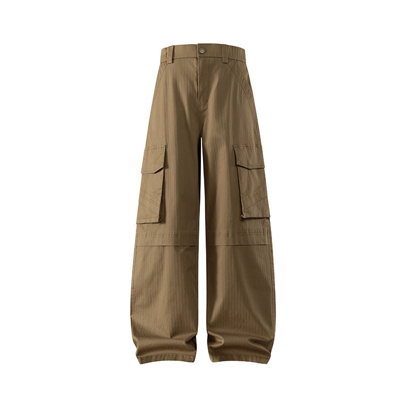 Damen weite Cargo-Hose mit hoher Taille und Multifunktions-Taschen Echo Archiv