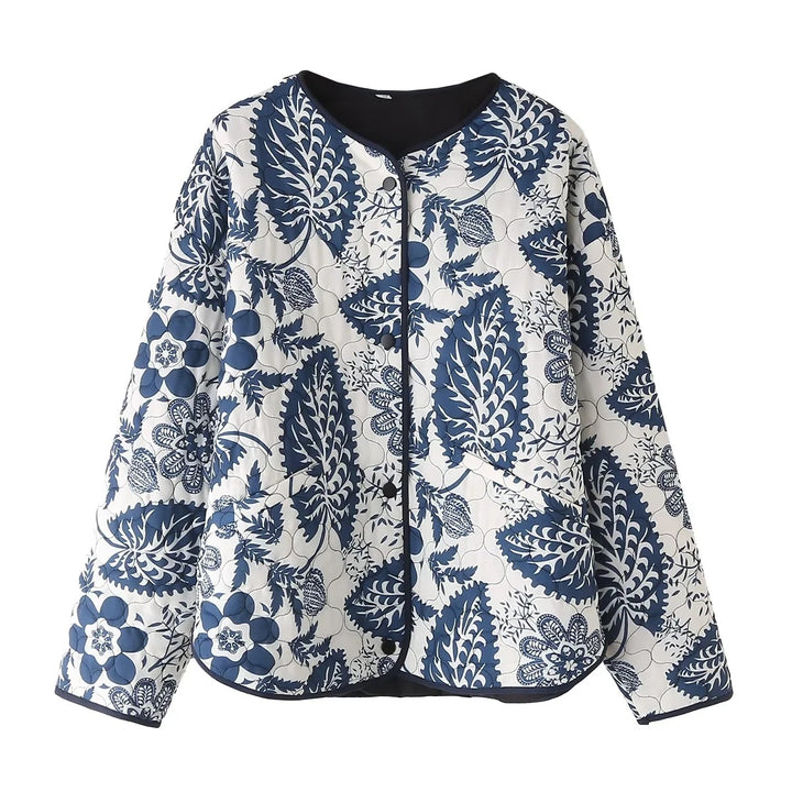 Damen nan gesteppte Kurzjacke im Kimono-Look mit floralem Steppmuster Echo Archiv