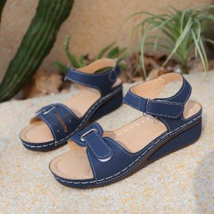 Damen  ergonomische Riemen-Sandalette mit dämpfender Memory-Innensohle und verstellbaren Klettverschlüssen Echo Archiv