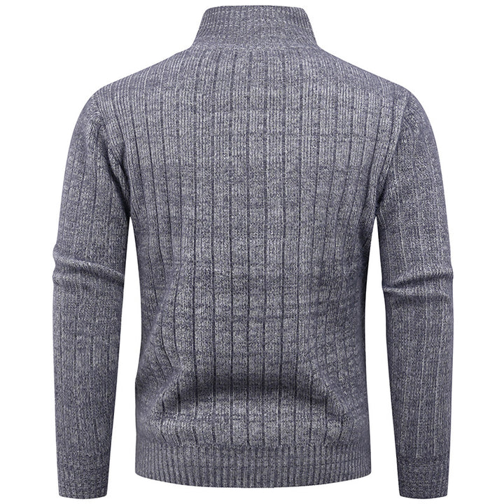 Herren Strickpullover mit modernem Reißverschluss und Rippenstruktur Echoarchiv