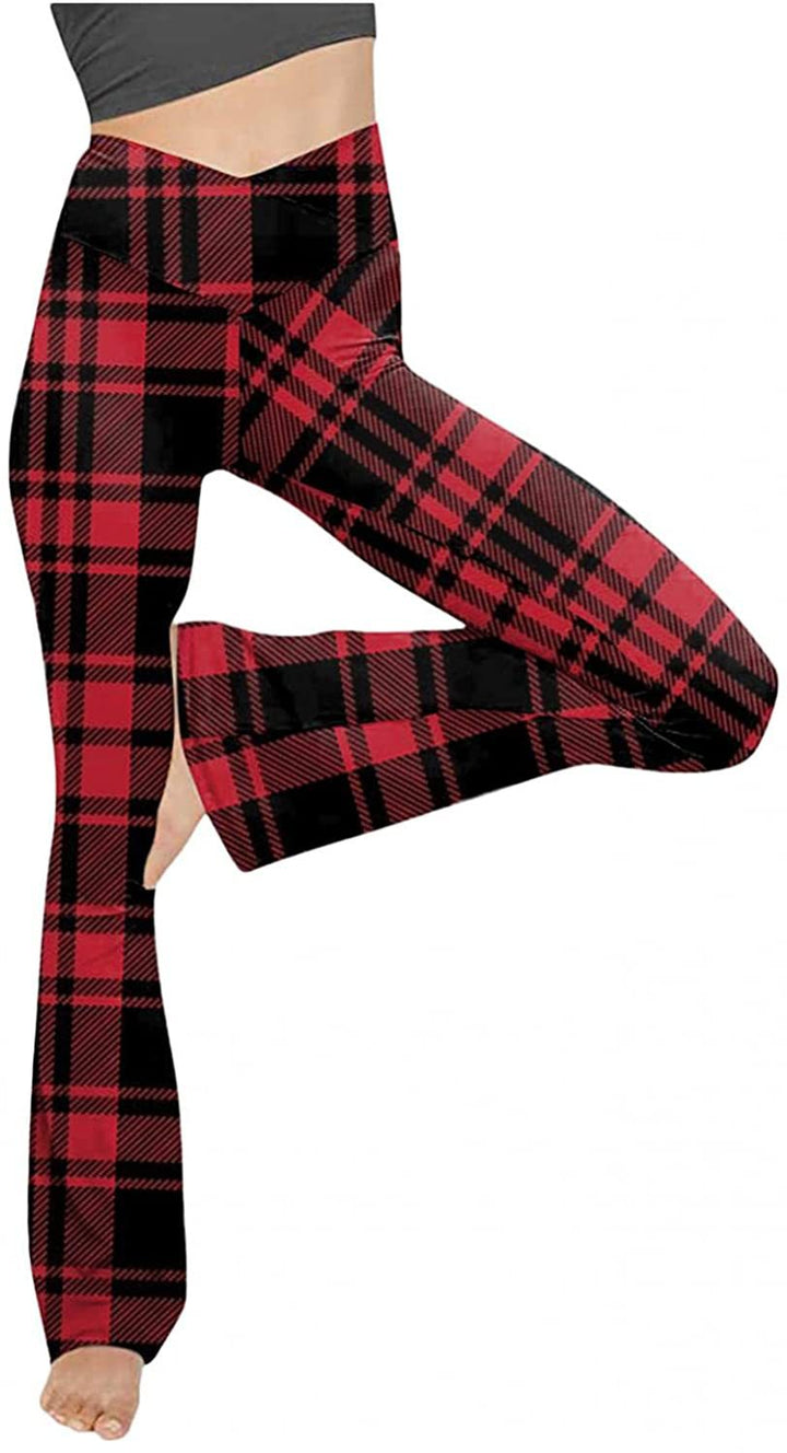 Damen nan taillenhohe Yogahose mit überkreuztem Bund und ausgestelltem Saum mit Schlitz Echo Archiv