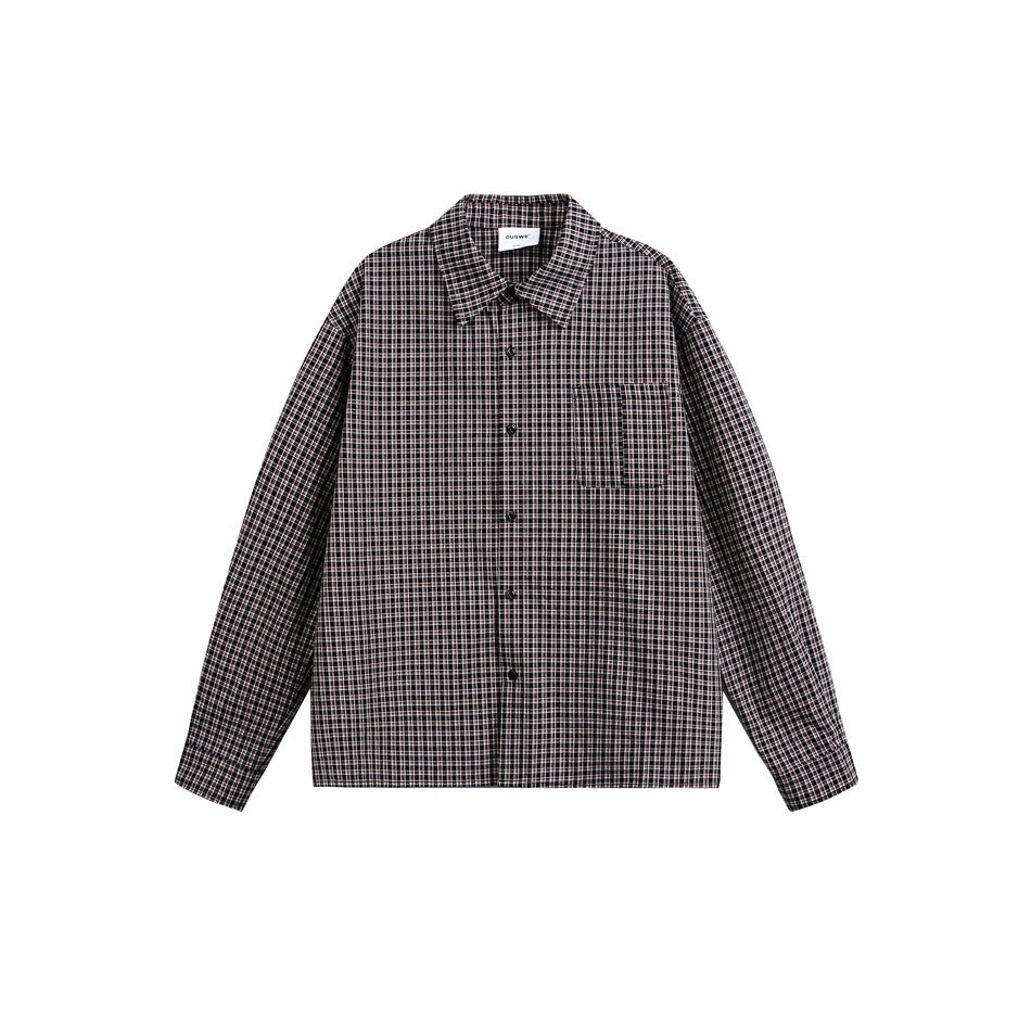Unisex Geradlinige Overshirt-Hemdjacke im feinen Karodessin Echoarchiv