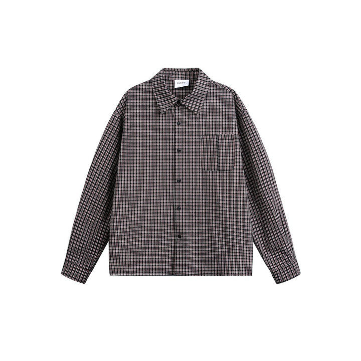 Unisex Geradlinige Overshirt-Hemdjacke im feinen Karodessin Echoarchiv