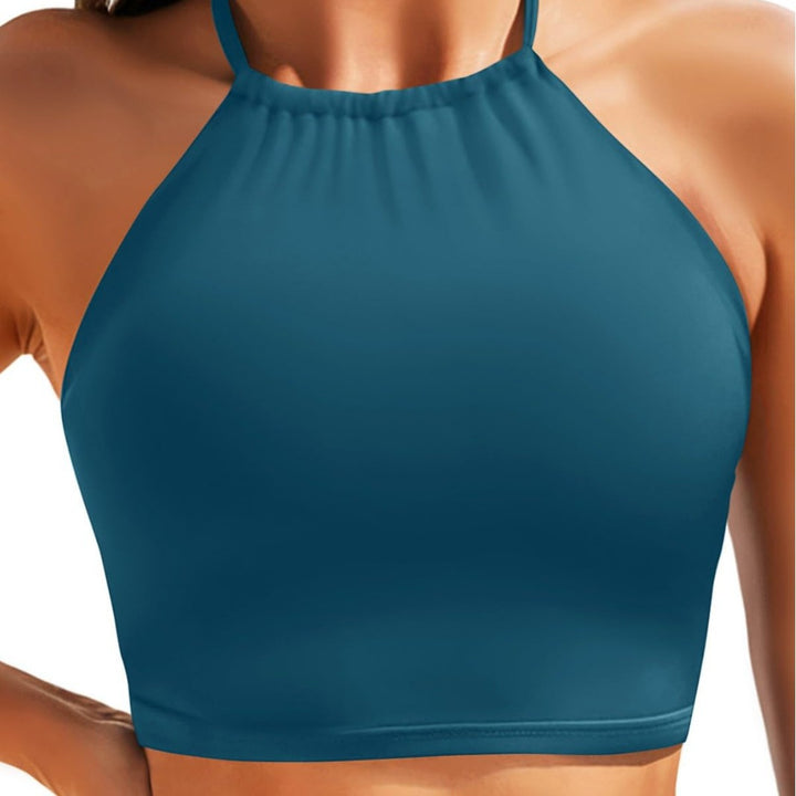 Damen Sportliches Bikini-Oberteil mit Halterneck-Design Echo Archiv