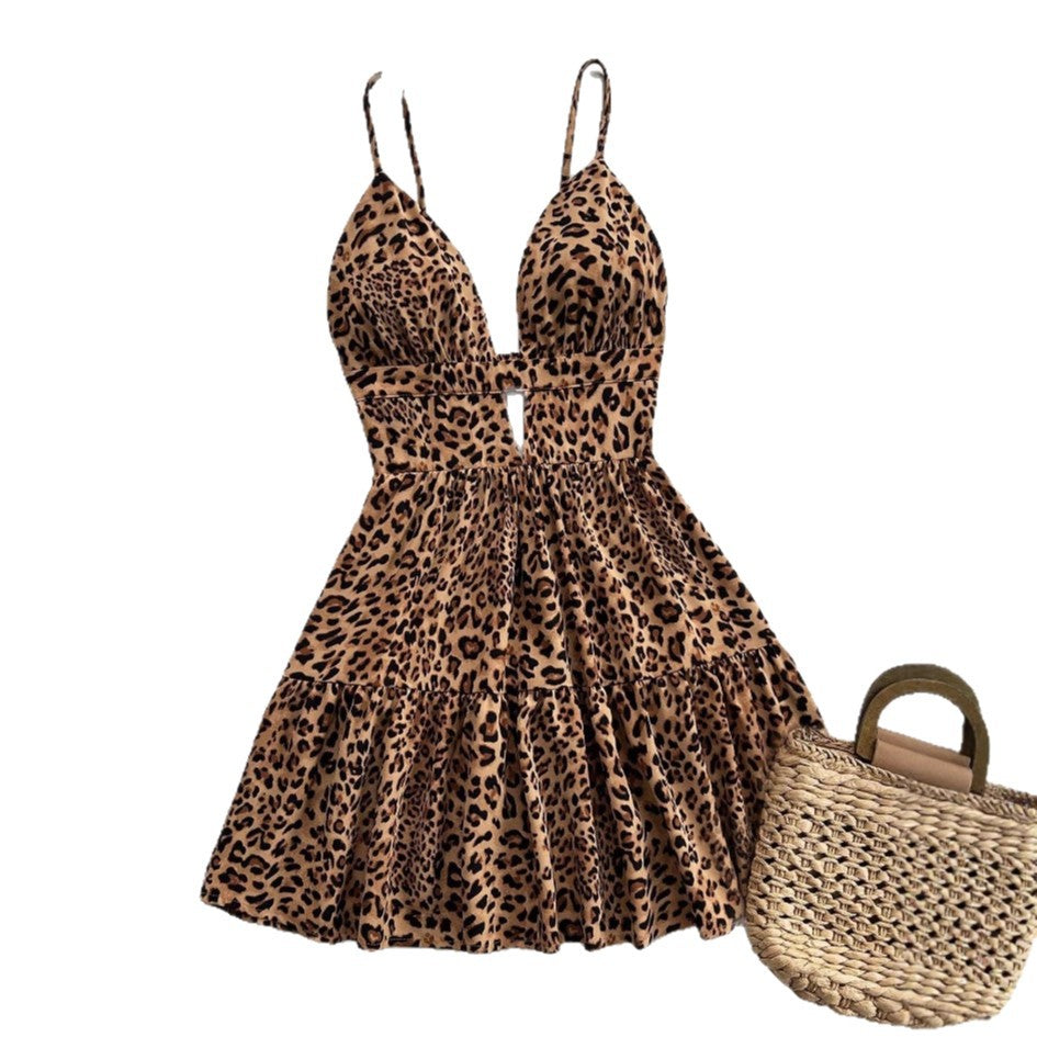 Damen Kleid mit raffiniertem Leo-Design und verstellbaren Trägern Echo Archiv