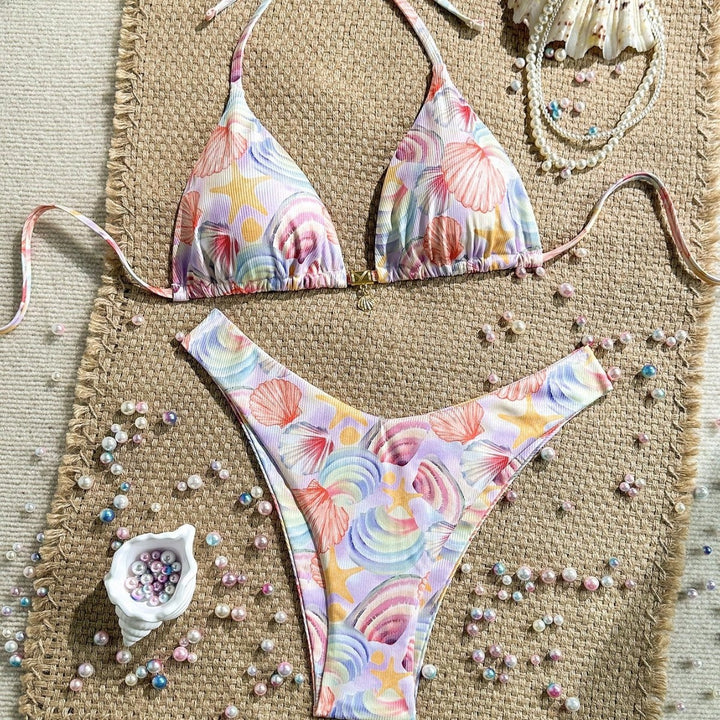 Damen Triangel-Bikini mit maritimen Muschel-Muster Echo Archiv