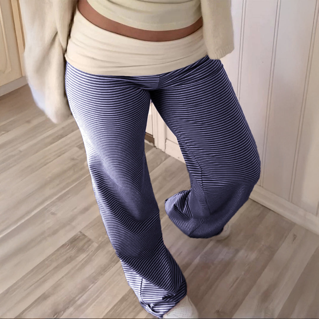 Damen nan weite Palazzo-Loungehose mit hohem Bund und elastischem Comfort-Stretch Echo Archiv