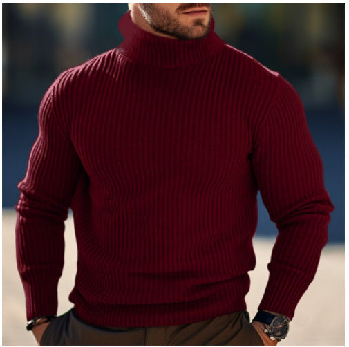 Herren nan gerippter Rollkragenpullover schmal geschnitten aus Feinstrick mit Stretch und thermoregulierender Wollmischung Echo Archiv