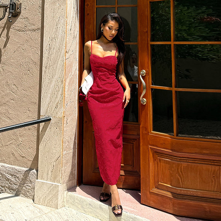 Damen figurbetontes Spitzenkleid mit Herz-Ausschnitt und Spaghetti-Trägern Echo Archiv