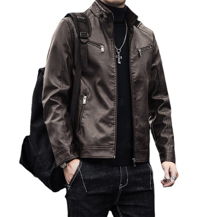 Herren Stilvolle Kunstlederjacke Echo Archiv