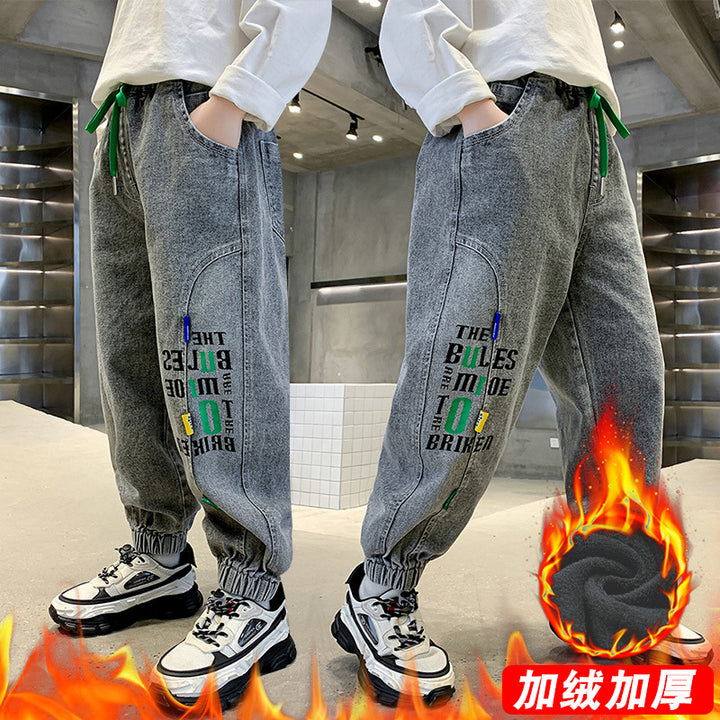 Damen bequeme Freizeithose mit kreativem Druck Echo Archiv