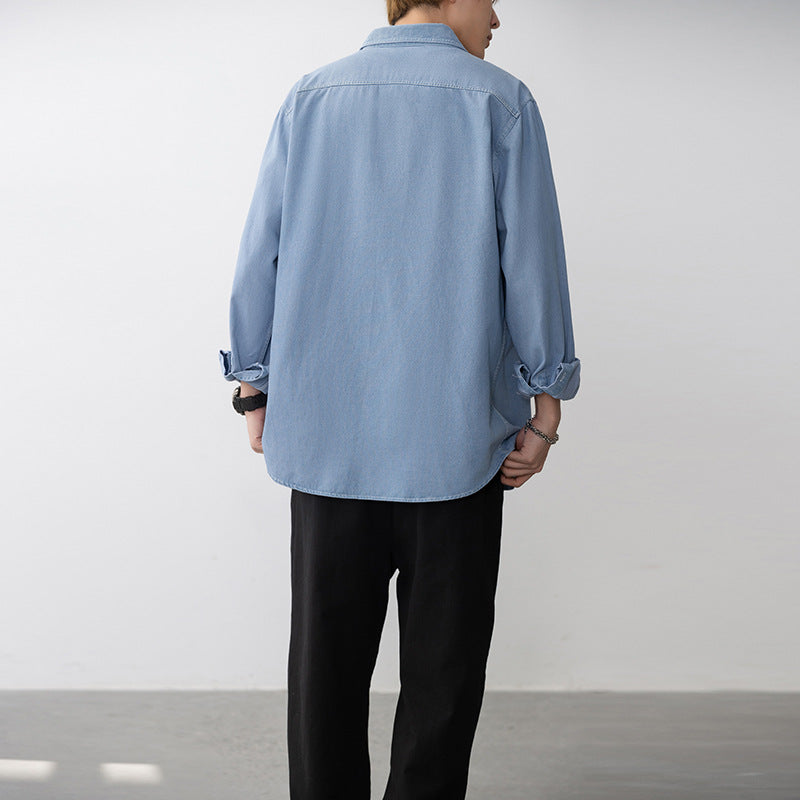 Herren Lässiges Jeanshemd mit Klappentaschen Echoarchiv
