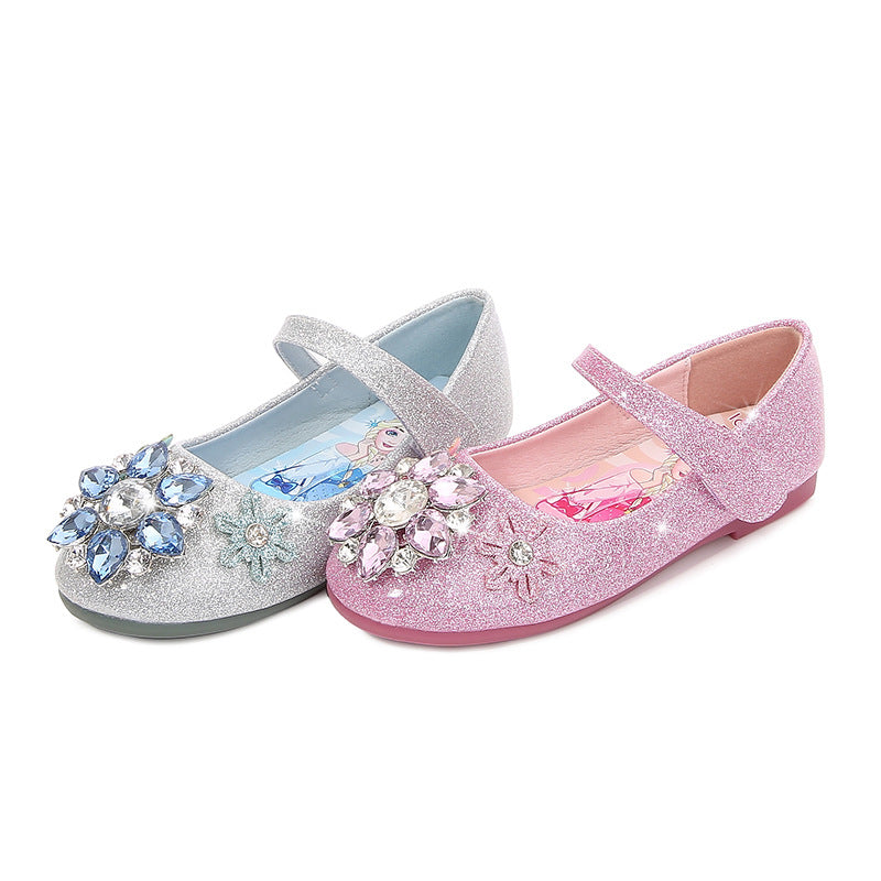 Mädchen Glitzernde Ballerinaschuhe mit Blumenapplikation Echo Archiv