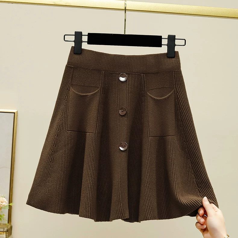 Damen Eleganter Strickrock mit Knöpfen Echo Archiv