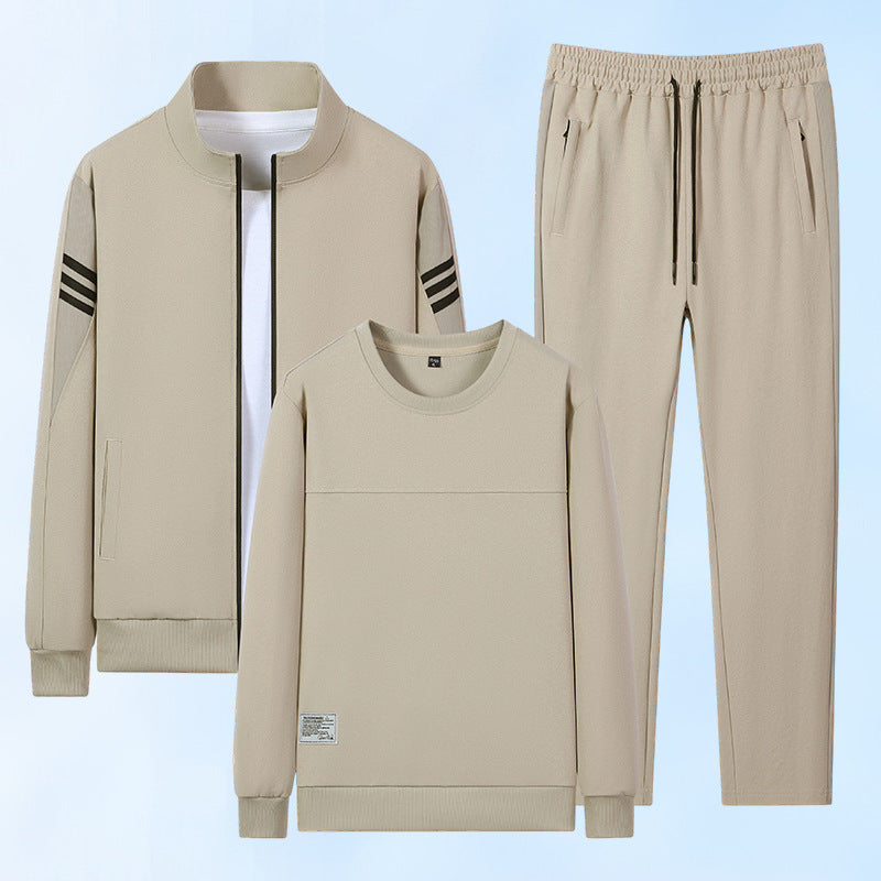 Herren Freizeit Trainingsanzug mit Reißverschluss Bomber, Rundhals Sweatshirt und elastischen Jogginghosen – Marzano
