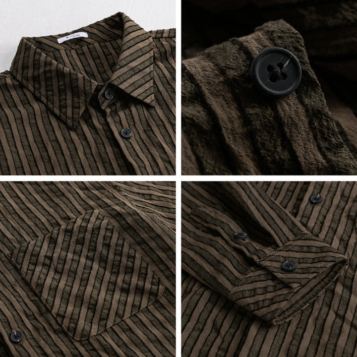 Herren Strukturierter Cord-Overshirt im Relaxed-Fit mit aufgesetzter Brusttasche Echoarchiv