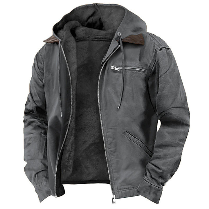 Herren Gefütterte Fieldjacke mit Kapuze und Sherpa-Futter – Taviero