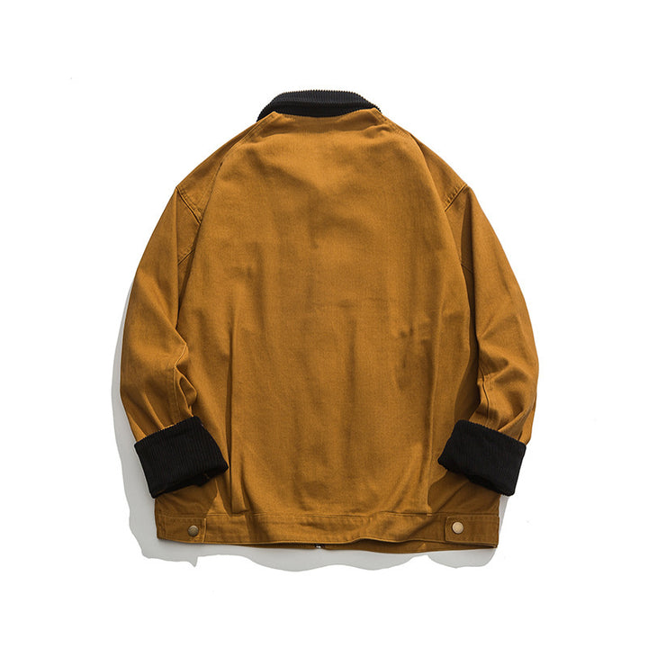 Unisex Boxy-Workwear-Jacke aus Canvas mit Cordkragen, Reißverschluss und aufgesetzten Pattentaschen Echo Archiv